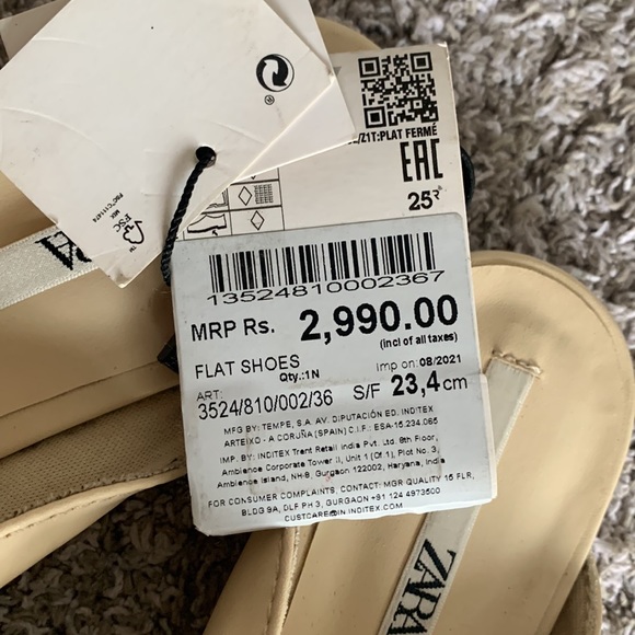 Zara cream coloured bow detailed mules - Picture 5 of 5